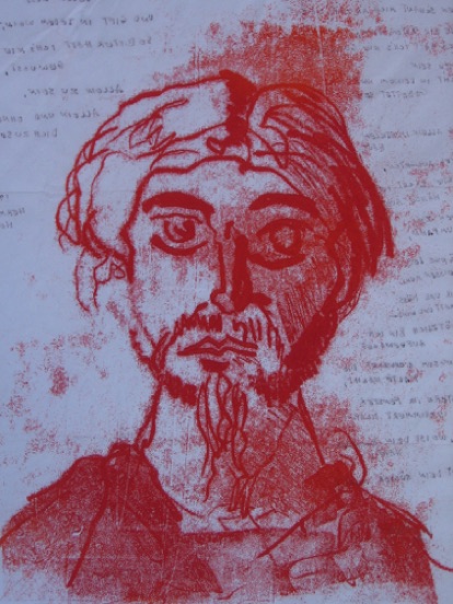 'Selbstbildnis',
Lund BC, Monotypie, 1985,
30 x 20 'Selbstbildnis',
Lund BC, Monotypie, 1985,
30 x 20